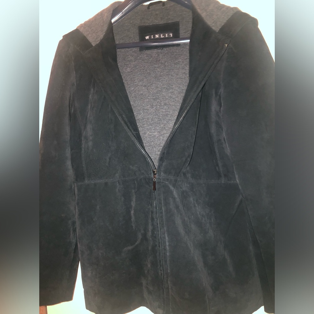WINLET Vintage Black Women's Suede Leather Jacket